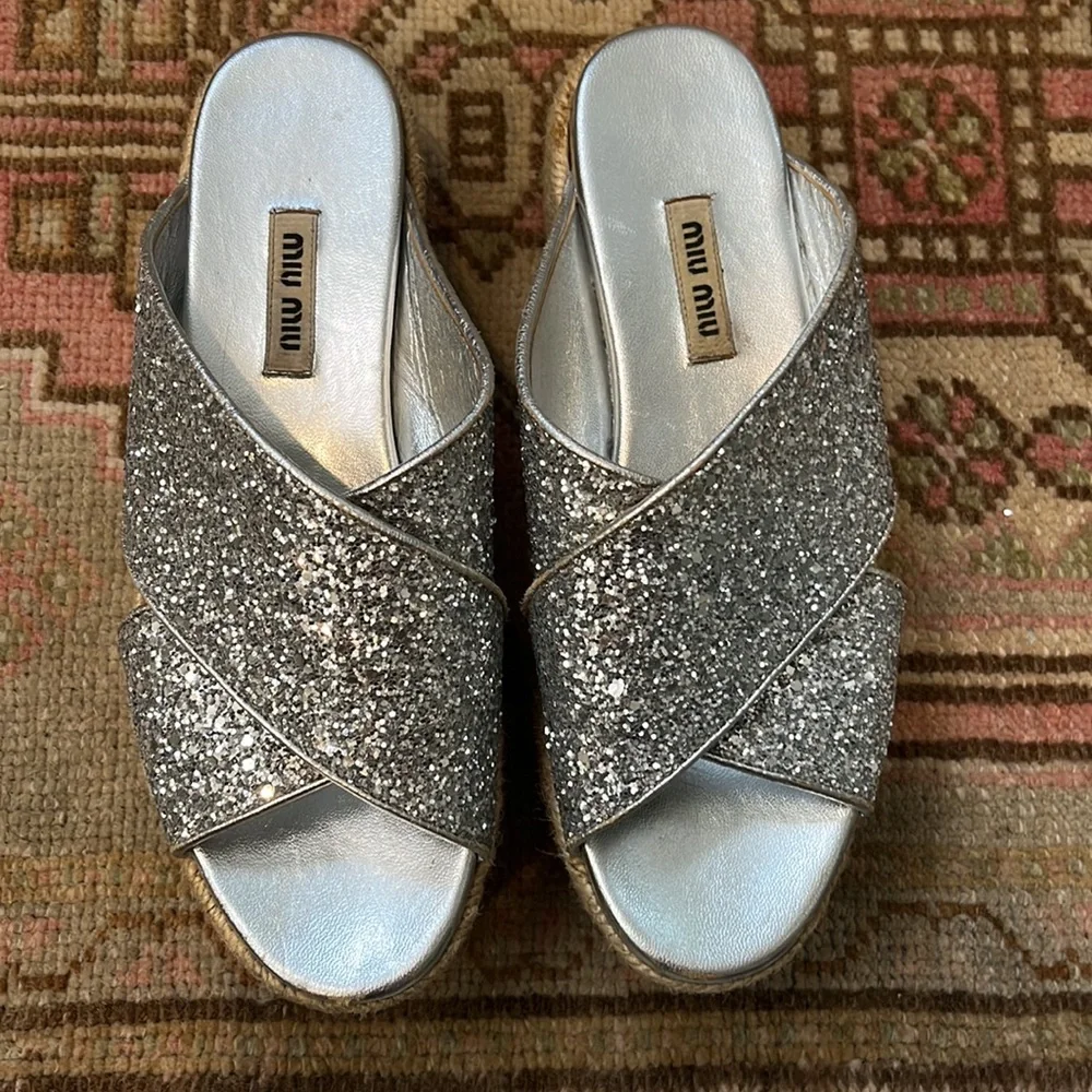 Miu Miu sparkling silver